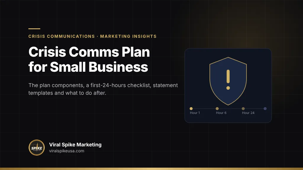 Crisis communications plan for small businesses and founders: plan template, first-24-hours checklist and statement templates
