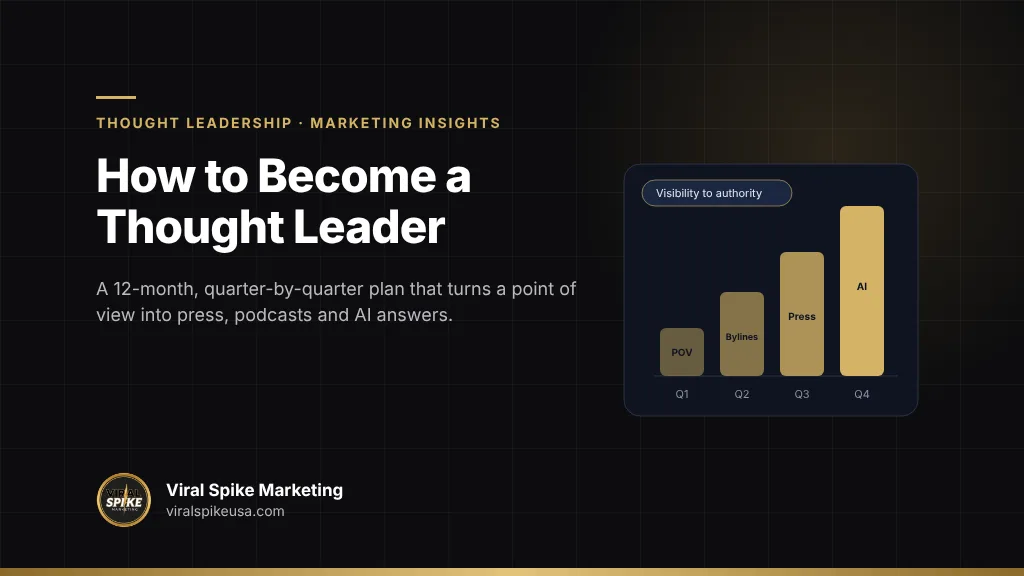 How to become a thought leader in your industry: a 12-month press-led plan from point of view to press features and AI answers