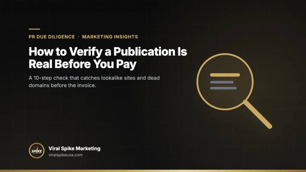 How to Verify a Publication Is Real Before You Pay for Press