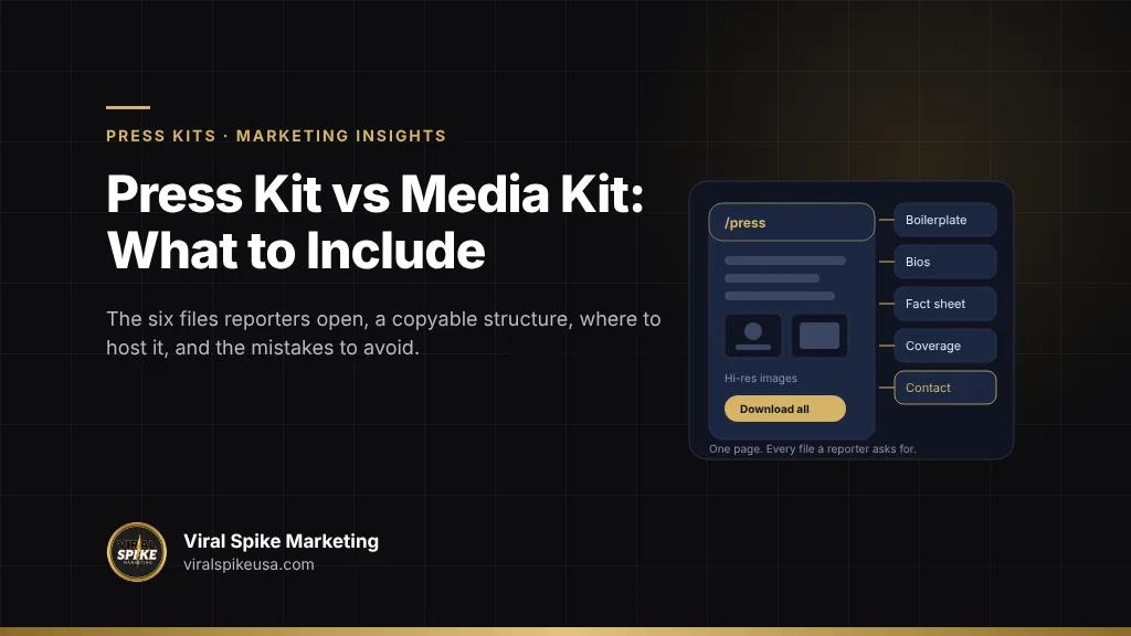 Press kit vs media kit: what to include, a structure template, where to host it and the mistakes that get press kits ignored