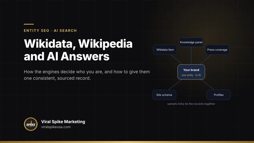 Wikidata SEO: how Wikipedia, Wikidata, the Knowledge Graph and schema sameAs links feed AI answers about a brand or executive